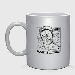 Кружка керамическая ANIKI BILLY HERRINGTON ASS WE CAN, цвет: серебряный