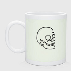 Кружка керамическая Череп Лайн Арт Skull Line Art, цвет: фосфор