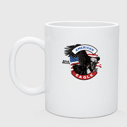 Кружка керамическая Американский орел USA, цвет: белый