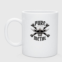 Кружка керамическая Heavy metal skullчистый металл, цвет: белый