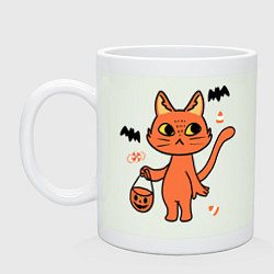 Кружка керамическая CAT FOR HALLOWEEN, цвет: фосфор