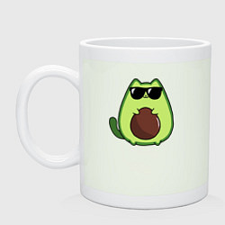 Кружка керамическая Avo cat o в очках, цвет: фосфор