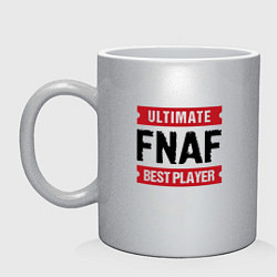 Кружка керамическая FNAF: таблички Ultimate и Best Player, цвет: серебряный