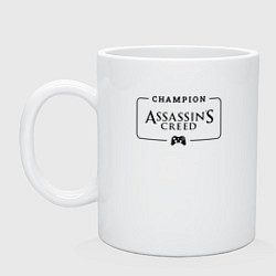 Кружка керамическая Assassins Creed Gaming Champion: рамка с лого и дж, цвет: белый