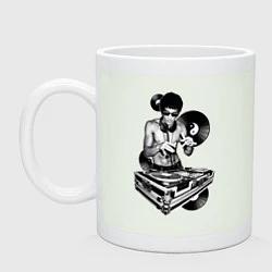 Кружка керамическая Bruce Lee - Vinyl Dj, цвет: фосфор