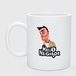 Кружка керамическая Hello Neighbor Привет сосед Ник Рот, цвет: белый
