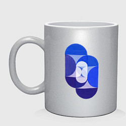 Кружка керамическая Key Blue, цвет: серебряный