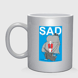 Кружка керамическая Искусство грустить на корабле, цвет: серебряный