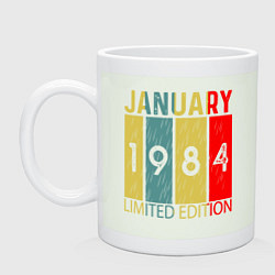 Кружка керамическая 1984 - Январь, цвет: фосфор