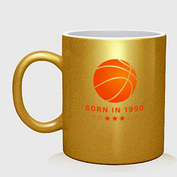 Кружка керамическая Баскетболист 1990 года, цвет: золотой