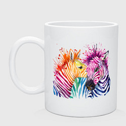 Кружка керамическая Zebras, цвет: белый