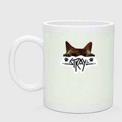 Кружка керамическая Stray: Кот, цвет: фосфор