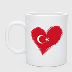 Кружка керамическая Сердце - Турция, цвет: белый