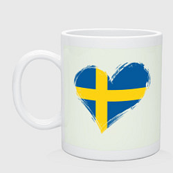 Кружка керамическая Сердце - Швеция, цвет: фосфор