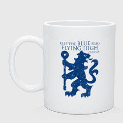 Кружка керамическая FC Chelsea Lion, цвет: белый