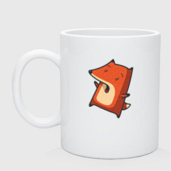 Кружка керамическая Кричащая лиса, цвет: белый