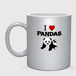Кружка керамическая I love Panda - люблю панд, цвет: серебряный
