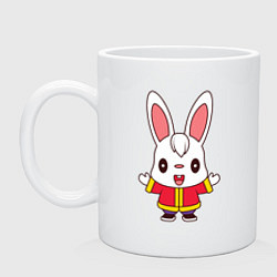 Кружка керамическая Hello Rabbit, цвет: белый