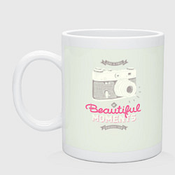 Кружка керамическая Жизнь полна прекрасных моментов, цвет: фосфор