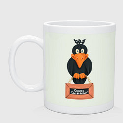 Кружка керамическая Ворона - скажи сыр, цвет: фосфор