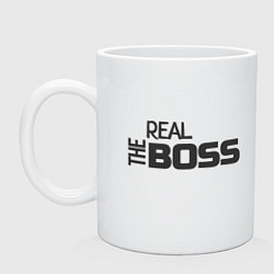 Кружка керамическая The real Boss, цвет: белый