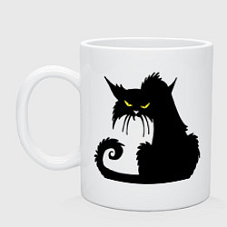 Кружка керамическая Black cat, цвет: белый