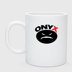 Кружка керамическая Onyx logo black, цвет: белый