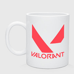 Кружка керамическая Valorant - logo, цвет: белый