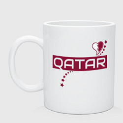 Кружка керамическая Qatar heart, цвет: белый