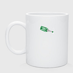 Кружка керамическая А вина-то кот наплакал Шипучее вино, цвет: белый