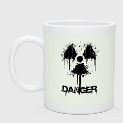 Кружка керамическая Danger radiation symbol, цвет: фосфор