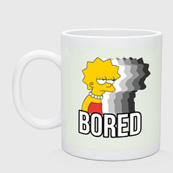 Кружка керамическая Лиза Симпсон - bored, цвет: фосфор