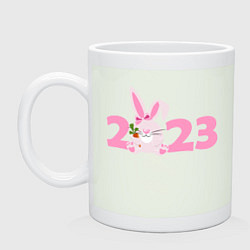 Кружка керамическая Розовый кролик 2023, цвет: фосфор