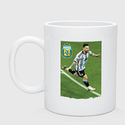 Кружка керамическая Argentina - Lionel Messi - world champion, цвет: белый