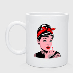 Кружка керамическая Audrey Hepburn actress, цвет: белый