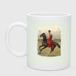 Кружка керамическая Николай II на коне, цвет: фосфор