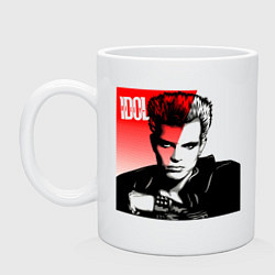Кружка керамическая Billy Idol musician, цвет: белый