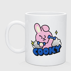 Кружка керамическая Cooky BT21 Jungkook, цвет: белый