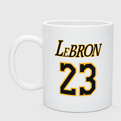 Кружка керамическая Lebron 23, цвет: белый