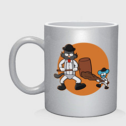 Кружка керамическая Шоу Щекотки и Царапки, цвет: серебряный