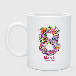 Кружка керамическая March womens day, цвет: белый