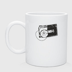 Кружка керамическая Cassette, цвет: белый