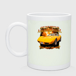 Кружка керамическая Американский маслкар Chevrolet Corvette Stingray, цвет: фосфор
