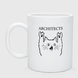Кружка керамическая Architects - rock cat, цвет: белый