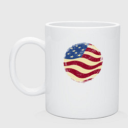 Кружка керамическая Flag USA, цвет: белый