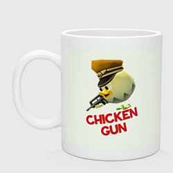 Кружка керамическая Chicken Gun logo, цвет: фосфор