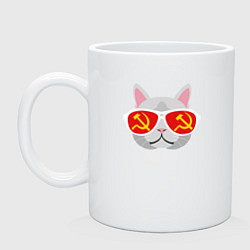 Кружка керамическая Котик СССР, цвет: белый