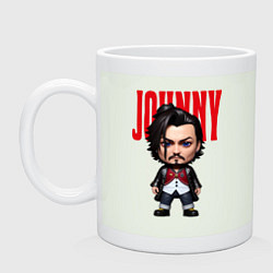 Кружка керамическая Johnny Depp - cool dude - pop art, цвет: фосфор