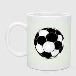 Кружка керамическая Монохромный футбольный мяч, цвет: фосфор
