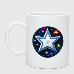 Кружка керамическая Звезда и полотно космоса, цвет: белый